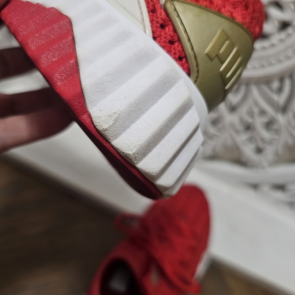 Puma Red Sneakers with Gold Accents womans 6.5 - Picture 6 of 9